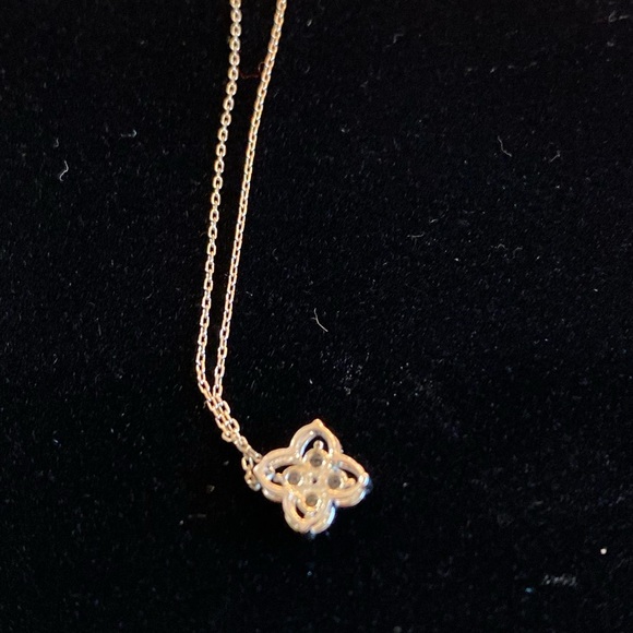 Vintage 950 Platinum natural Diamond Alhambra clover quatrefoil pendant & chain - Picture 11 of 11